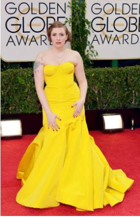 Lena Dunham at the Golden Globe Awards